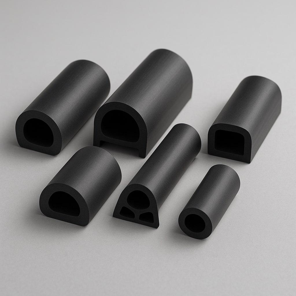 Custom rubber seal profiles in different shapes and sizes