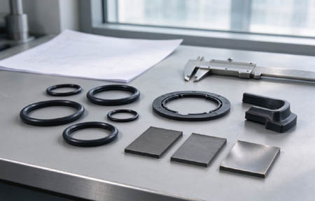 Rubber O-rings, flat gaskets and molded rubber components for seal material comparison